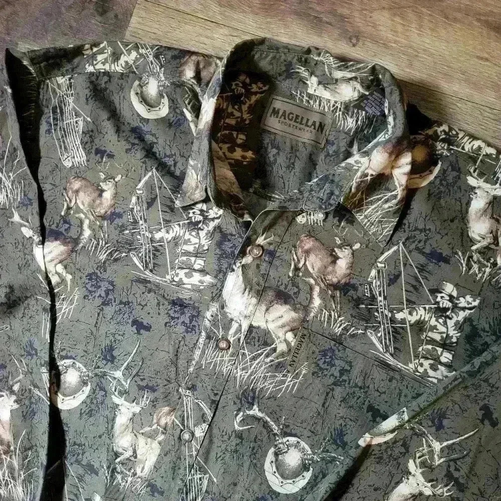 Magellan Men's Sportsman Camo Long Sleeve Buttondown Shirt Size Large - Picture 2 of 8